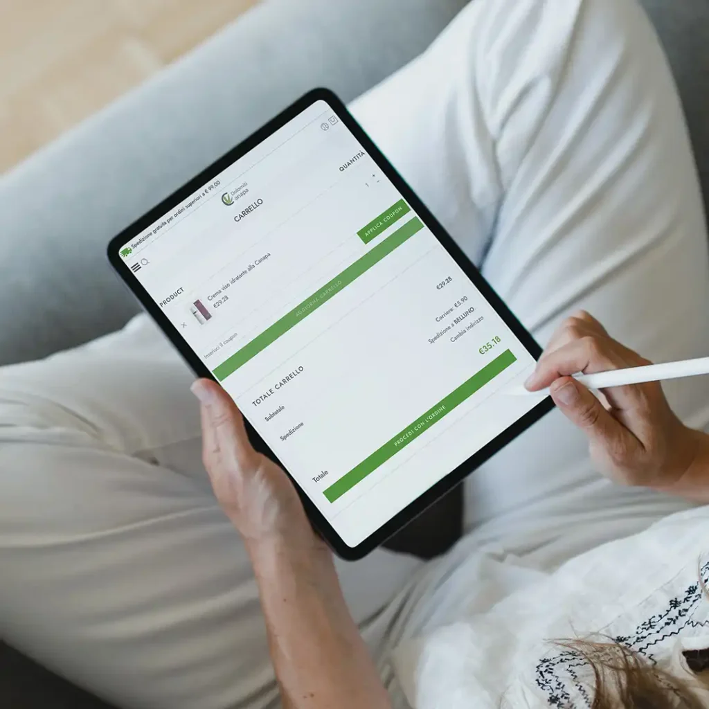Ecommerce Mockup Tablet Dolomiti Canapa