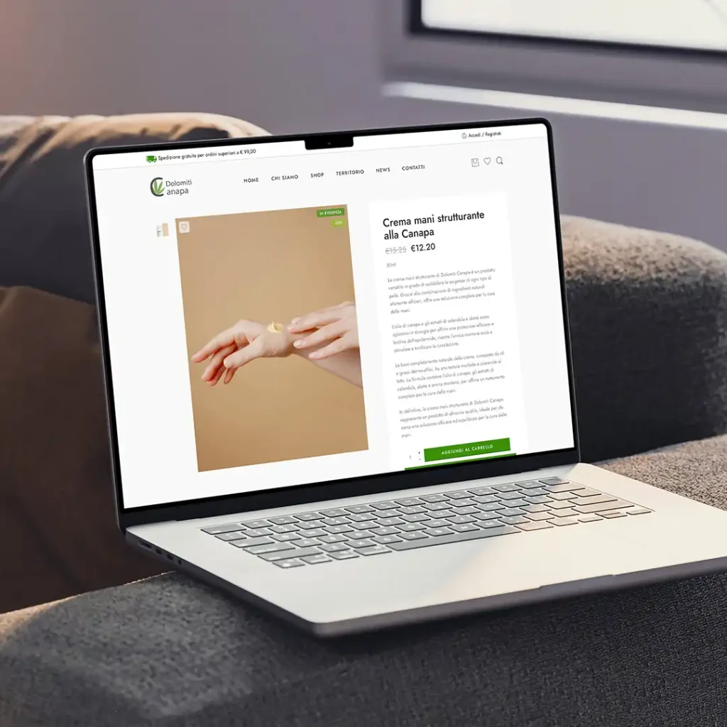 Ecommerce Mockup Desktop Dolomiti Canapa